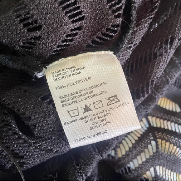 ๐๏ธ NWT Turks & Caicos Crochet Black Beach Cover-Up Pants โ Size M ๐ค๐ - Picture 12 of 12